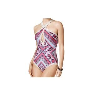 BECCA One Piece Swimsuit Crochet Lace Boho Swim Bathing Suit Secret Garden Med